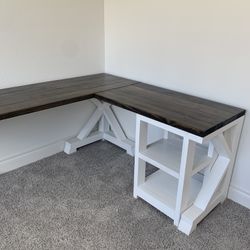 Custom farmhouse Office Desk Study Filling Cabinet Solid Wood Modern Rustic Office File Writing Restoration Hardware Insp Carpenter Bookcase