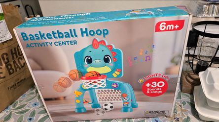 🏀🦖 Baby Basketball Hoop Activity Center – 2-in-1! 🦖🏀