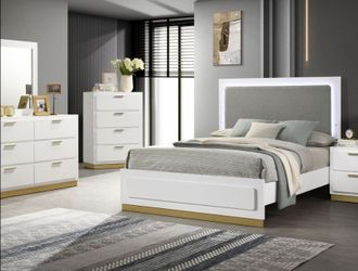 Caraway LED queen bed
