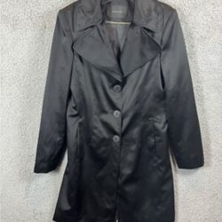 Sale!New! Tahari Coat  Black Wool Satin Long Formal Dress Coat Blazer 3 Big Buttons SIze XL ( Reseda Ca)