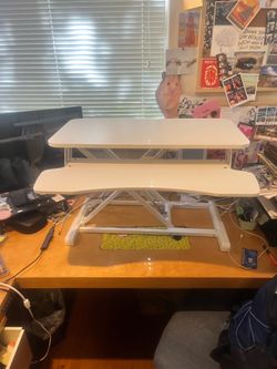 White tabletop standing desk
