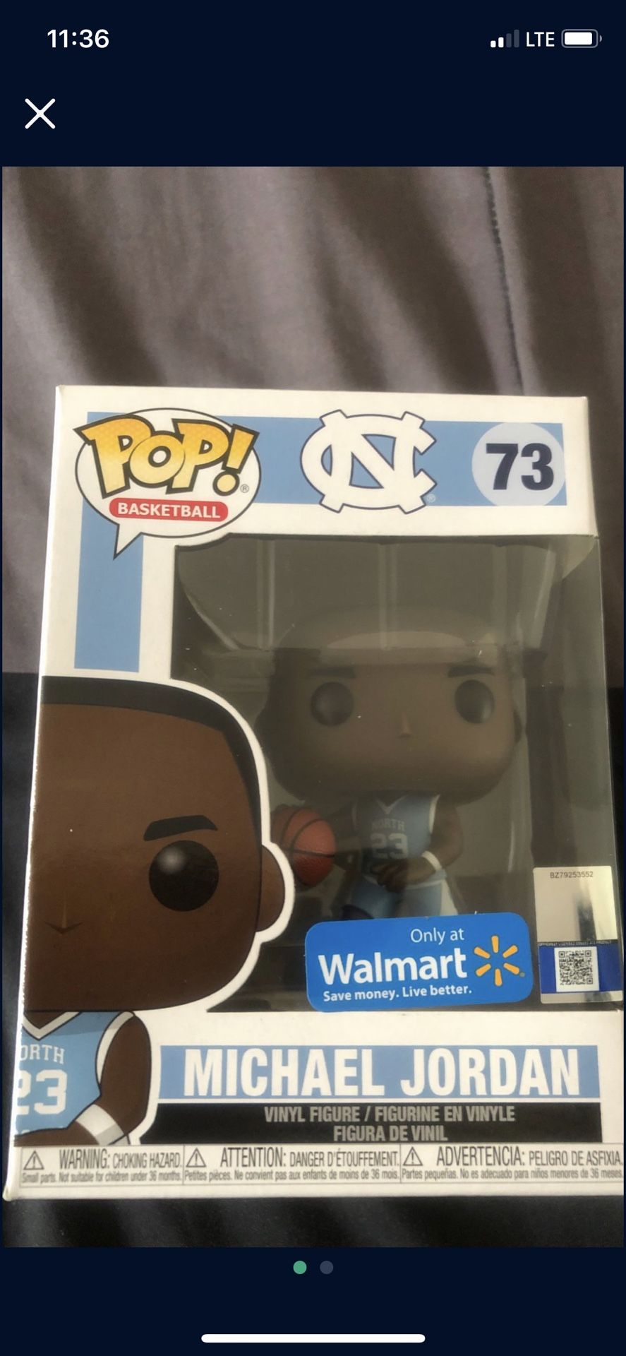 Michael Jordan UNC college Jersey Walmart sticker exclusive funko pop