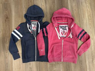 Lot of 2 SUPERDRY Track & Field Zip Hoodies Women