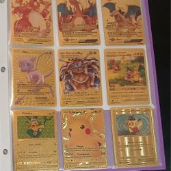 Pokemon binder with 27 cards. Includes Charizard, Mew, Pikachu, Blastoise, Charmander and more.  $10 for everything together