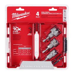 Milwaukee 4-Piece Carbide Hole Cutter Kit