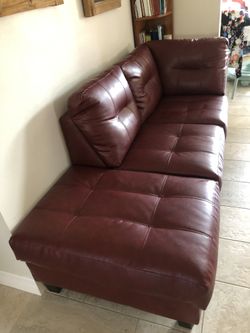 Red leather sectional