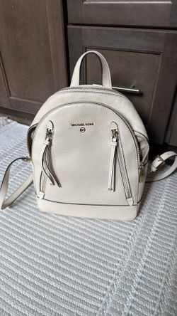 Michael Kors Cream Pebbled Leather Backpack Purse