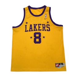 NIKE LA LOS ANGELES LAKERS KOBE BRYANT JERSEY XL MENS YELLOW 8 SWINGMAN STITCHED