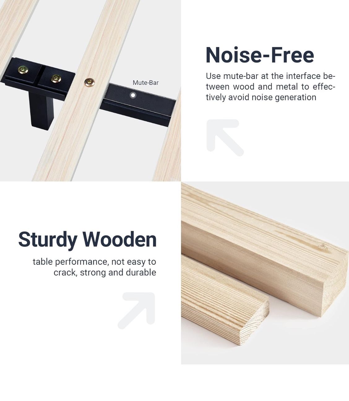 Allewie KING Size LED Platform Bed Frame with Adjustable Headboard/No Box Spring Need/Easy Assembly/Faux Leather in Grey 