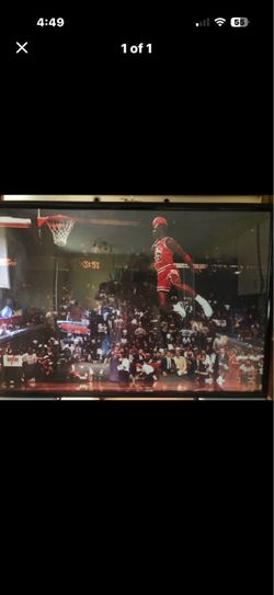 Framed Michael Jordan 37 x 25 Slam Dunk Championship Poster