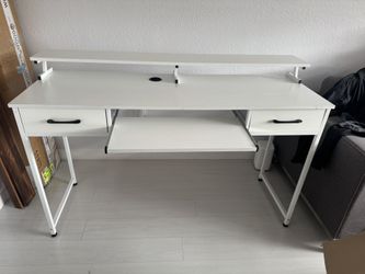 White Home Office Desk