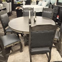 7pc Round Dining Table Set 