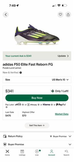 Adidas F50 Elite Fast Reborn FG Cleats