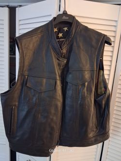 XXL patriotic leather vest