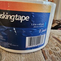 2 PACK MASKING TAPE 36MM X 60 YARDS, 2PACK. NEW 