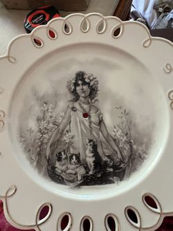 Porcelain plate 2 tiered platter