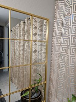 Brass tall mirror