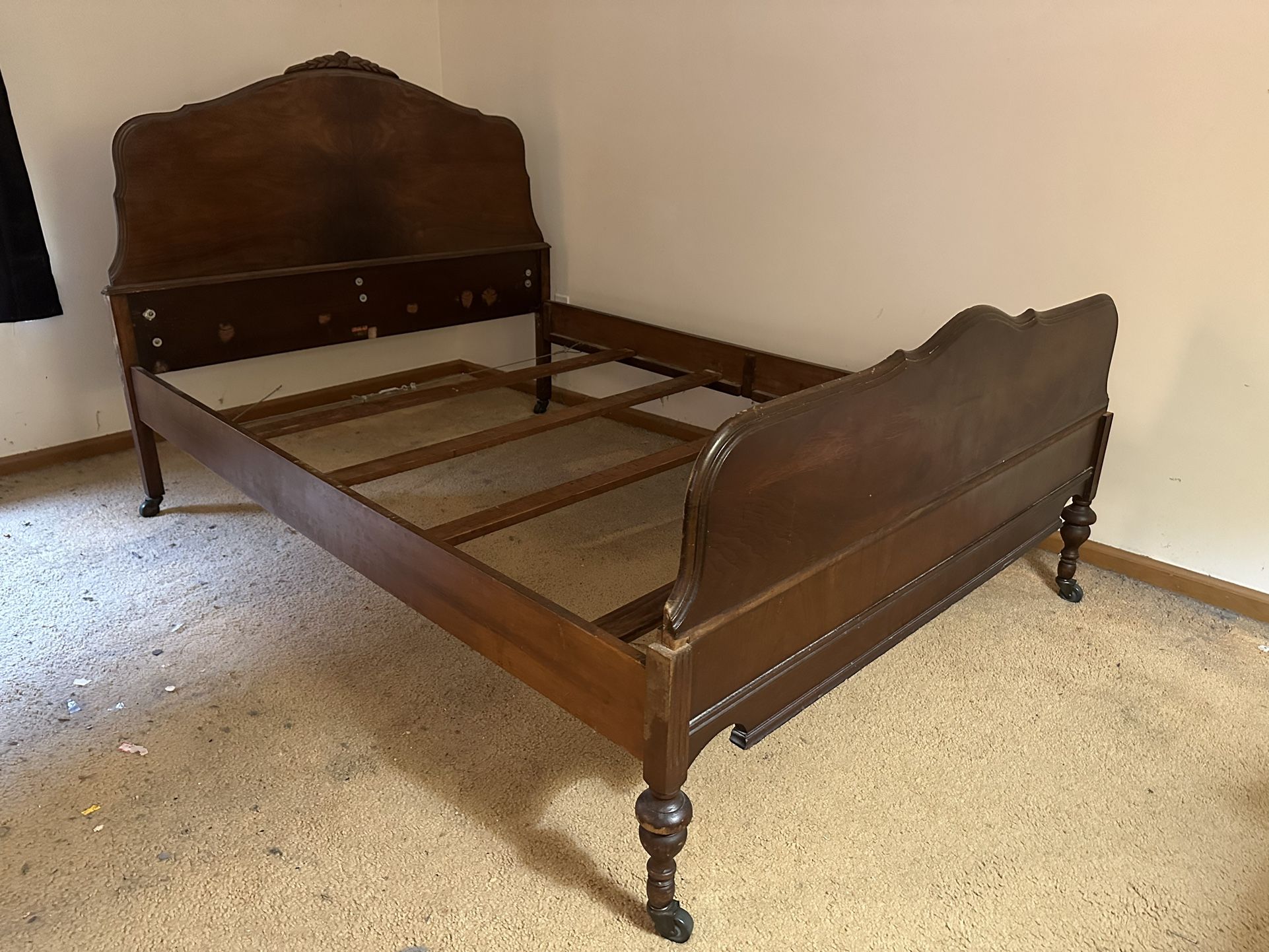 Antique Full Sized Bed Frame Solid Wood for Sale in Orlando, FL OfferUp