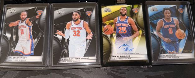 2025-26 Topps Chrome Black Knicks Lot Mikal Bridges Gold Auto /50 OG Anunoby /150 Brunson KAT