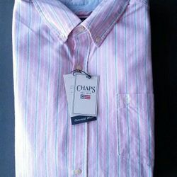 Chaps Oxford Pink Blue Wash Seafoam Soft Button Up Summer Beach Shirt XXL 