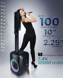 FOL  Bluetooth wireless professional system with wireless Microphone & LED lights🎶🎶🎶 