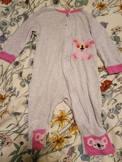 12 months Baby Girl Koala Zip-Up Footed Pajama Onesie