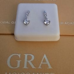 1 Carat Moissanite Hanging Ear Rings