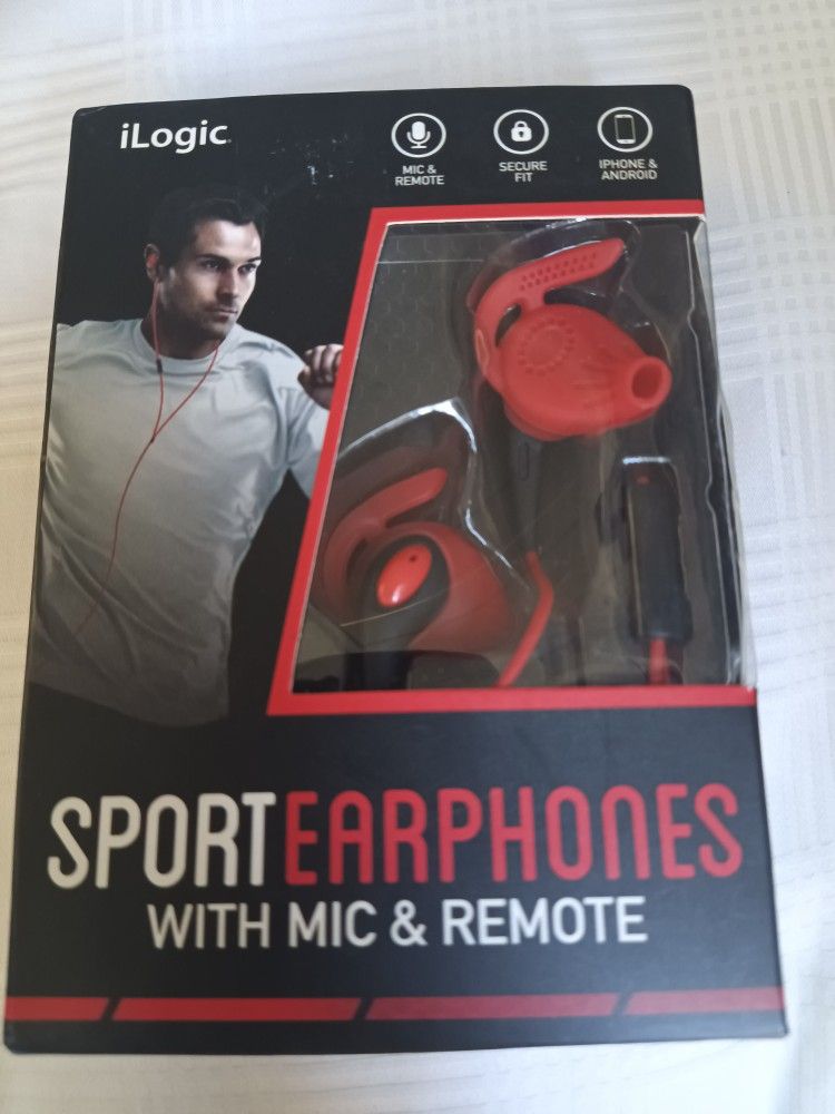 A,Ilogic Sport Earphones with Mic & Remote (RED)

