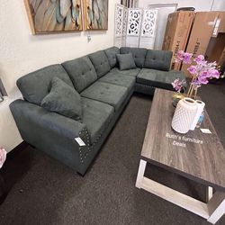 Ash Black 2-Pc Sofa Set Brand New