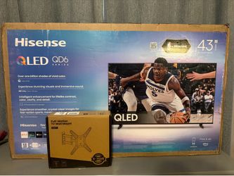 Brand new in box 43inch smart TV and TV wall mount