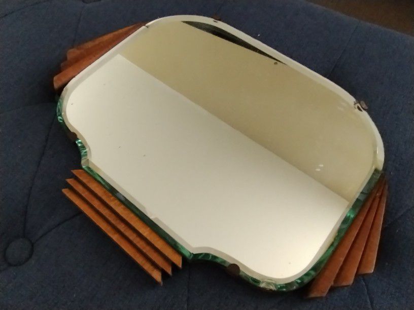 Vintage Art Deco Mirror And Wood