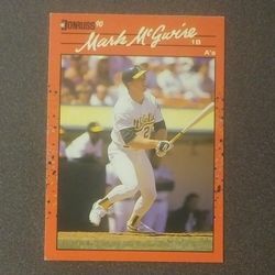 1990 Donruss Mark McGwire Oakland Athletics A's #185 Baseball Card Vintage Collectible Sports MLB