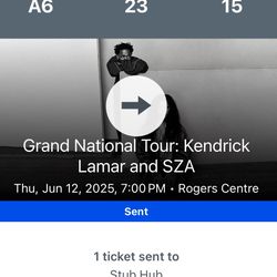 4 Floor Seats Kendrick Lamar & SZA Tickets On 6/12 Section A6