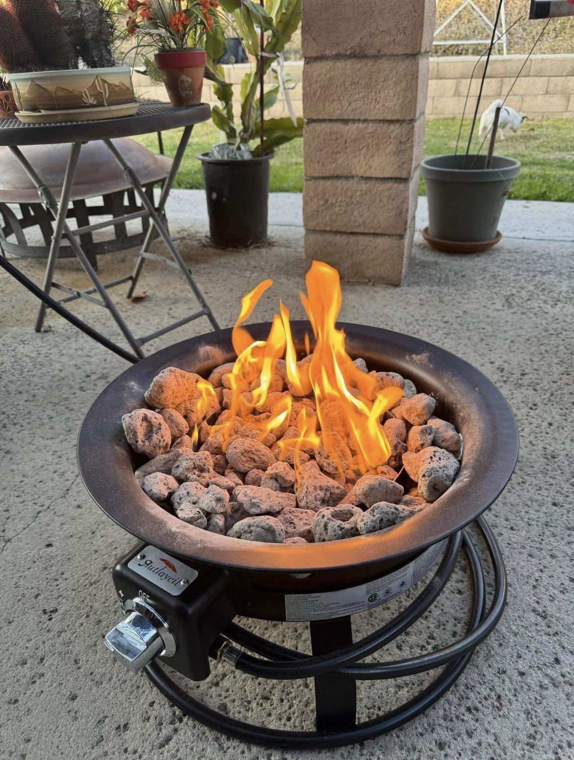 Brand New Inbox 21 Portable Propane Patio Fire Pit Gas Outdoor Fire Bowl  with Carrying Strap ,Stainless Steel Burner, 58,000 BTU,Smokless for Campin