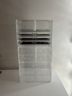 2 Clear Acrylic Drawer Storage 