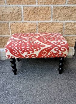 Moving sale! Glorious IKAT Burgundy White Ottoman