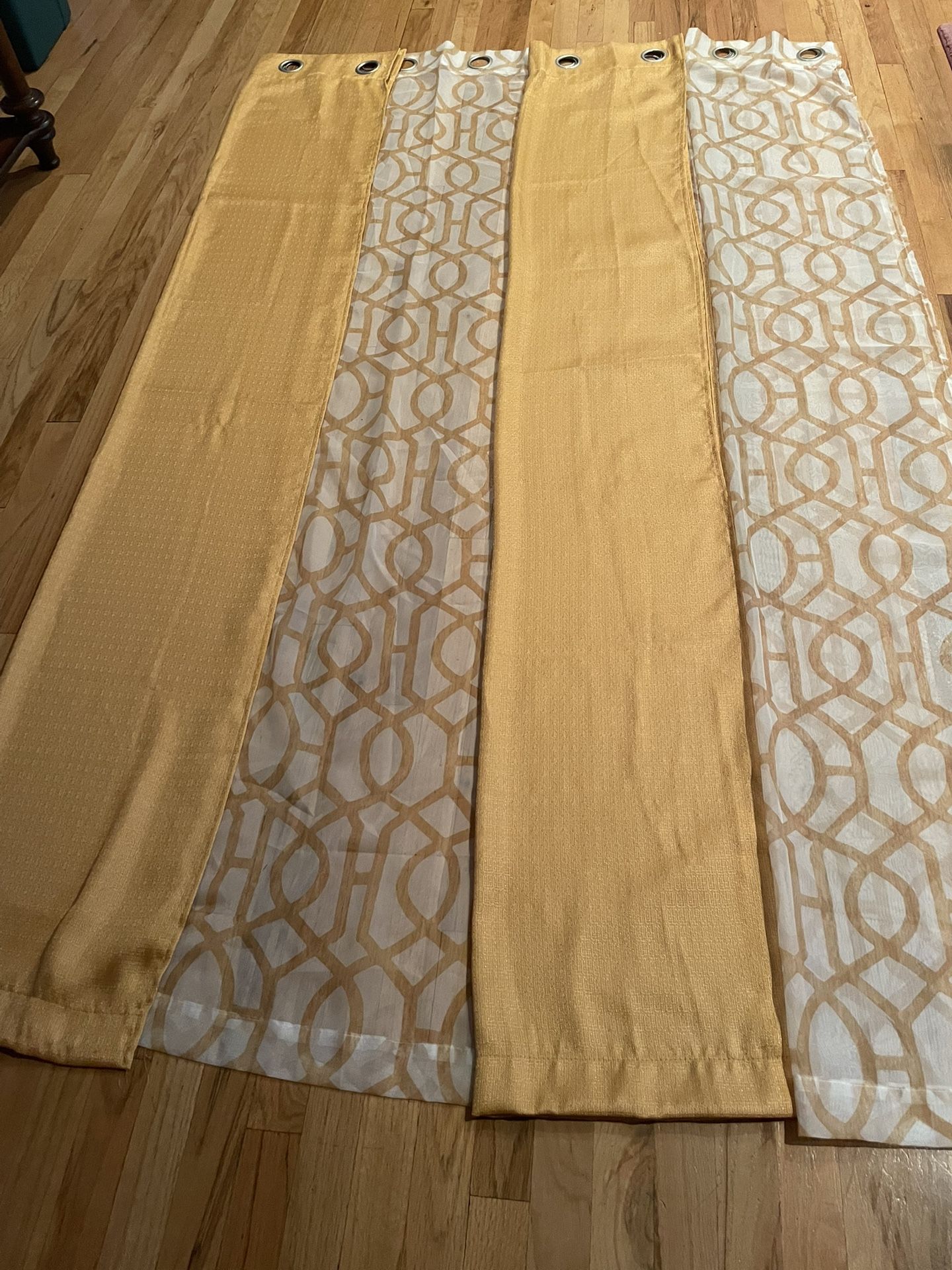 4 Set Yellow Curtain Panels