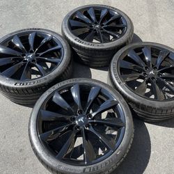 21” Tesla Model S Turbine Factory Oem New Wheels Michelin Tires 2012-2020