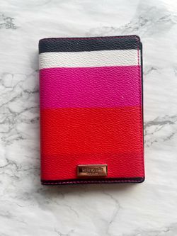 Kate Spade Shore Street Bonita Stripe Passport Holder | Pink, Red, Black & White