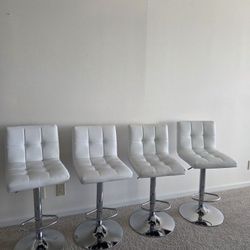 Wayfair White Adjustable Height Swivel Bar Stools (Set of 4)