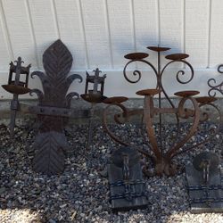 wrought iron candle holders