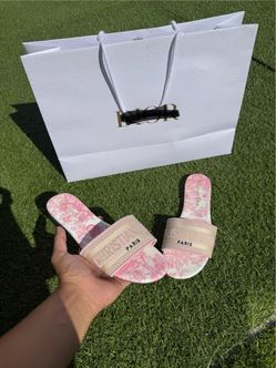 Pink Dior slides