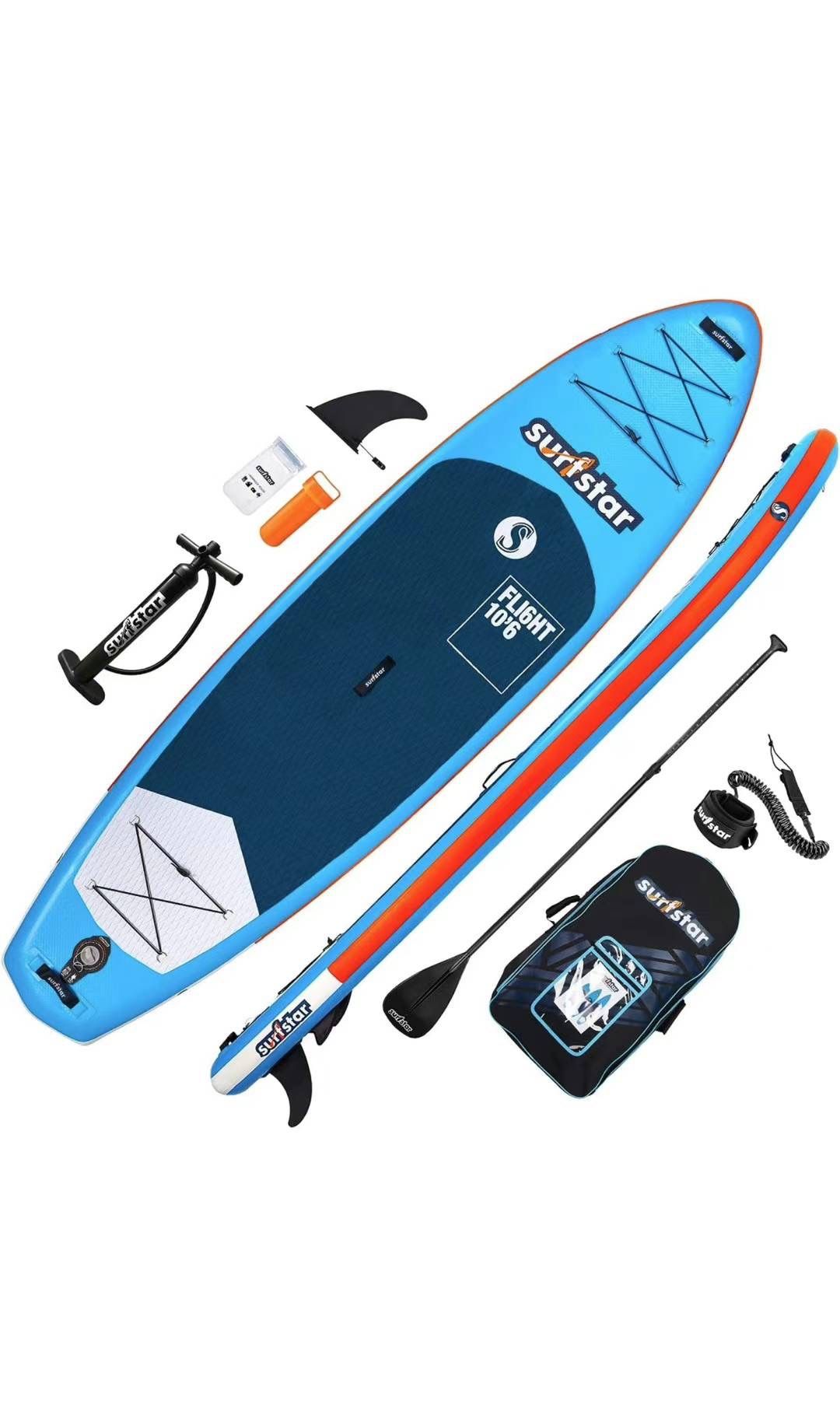 Inflatable Paddle Board, Stand Up Paddle Boards for Adults, 10’6’’x33’’x6” Paddleboard Lightweight SUP with Premium Ankle Leash, Floating Paddle, Dual