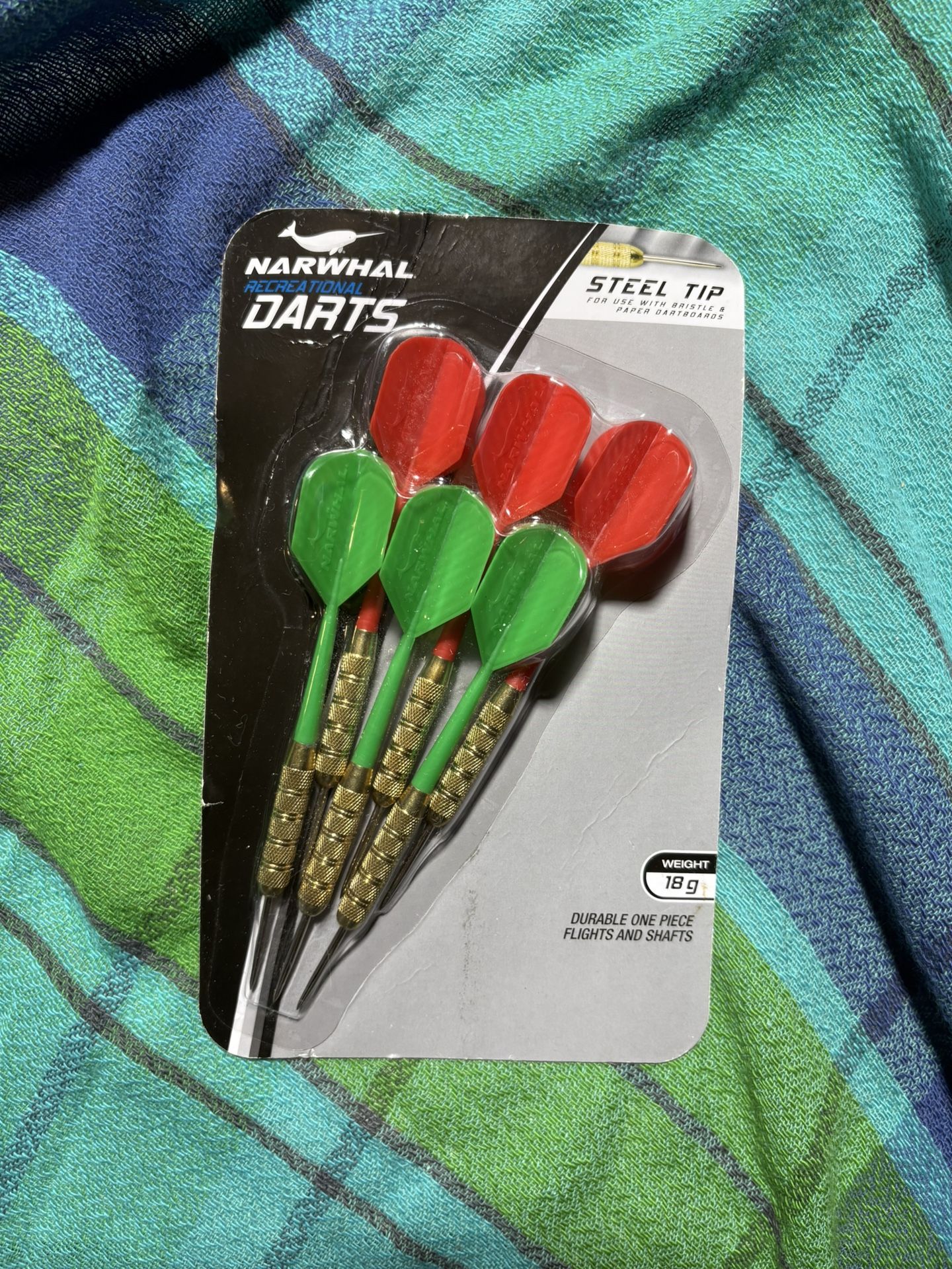 Narwhal Recreational Darts Steel Tip 18g Weight 6-pack New In Package