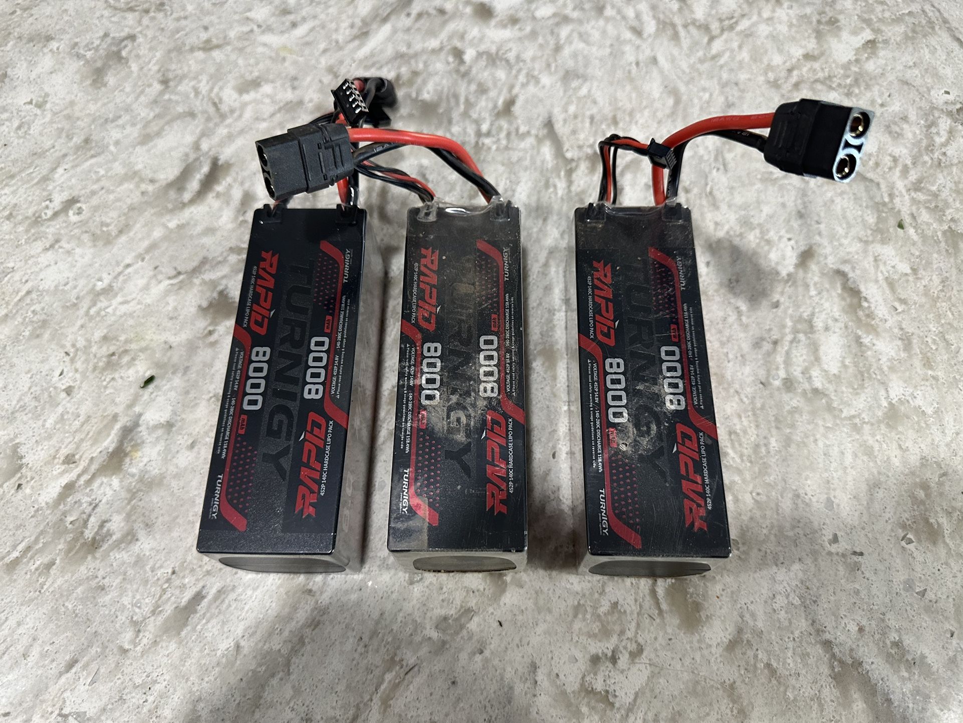 3 Turnigy Rapid 8000mah 4s Lipos