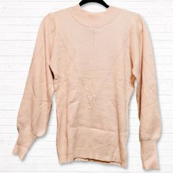 Women’s Puff Sleeve Cozy Knit Pullover Sweater