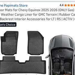 Car Floor All Weather 3 Piece Mat set for 2025 2026 Chevy Equinox (ONLY Gas) & GM Terrain