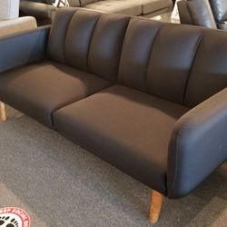 Brand New 81" x 44" Black Linen Sofa Futon