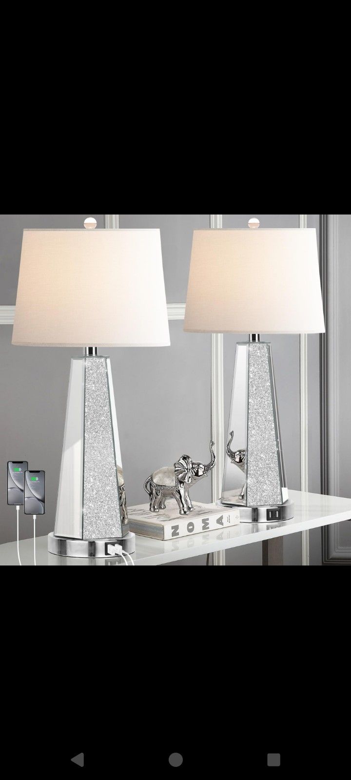 Mirrored Glass Table Lamp (Modern / Glam)