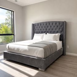 Bed Frame Grey New